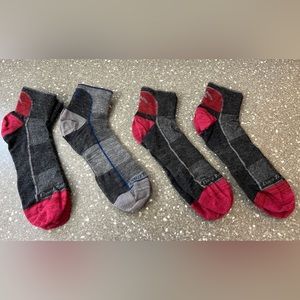 4 Pairs of Darn Tough Merino Wool 1/4 Hiking Socks